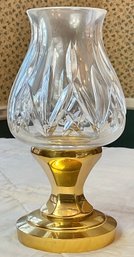 Waterford Crystal Belmont Hurricane Lamp W/ Brass Base