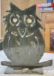 Artisan Made Metal Owl Sculpture