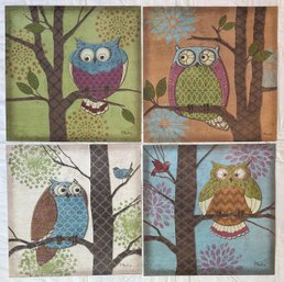4pc Paul Brent Owl Prints