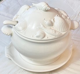 Vintage Beach Theme Soup Tureen - Made Japan