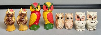 4 Pairs Owl Salt & Pepper Shakers