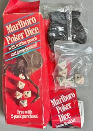 Vintage 1990 Marlboro Poker Dice & Leather Pouch
