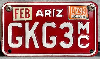 Arizona Motorcycle License Plate