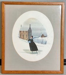 P Buckley Moss - Winter Skater - Signed & Numbered