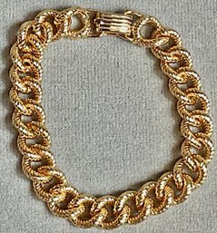 Vintage Gold Tone Napier Textured Rope Link Bracelet