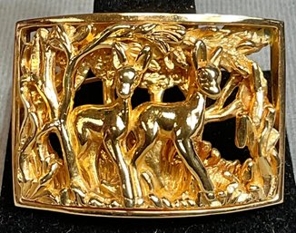 Vintage Gold Tone Napier Deer Brooch/pin
