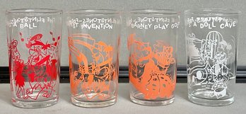 4 - 1962 Flintstones Jelly Jar Glasses