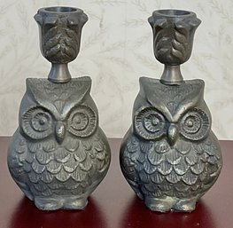 Metal Owl Candle Sticks