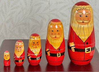 Wood Santa Nesting Dolls