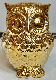 Gold Ceramic Owl Tea Light