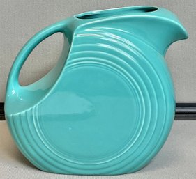 Large Fiesta Ware Disk Pitcher - Turquoise