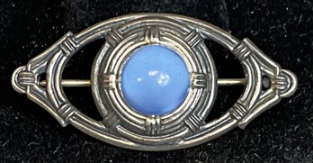 Art Deco Sterling & Blue Moonstone Brooch/Pin