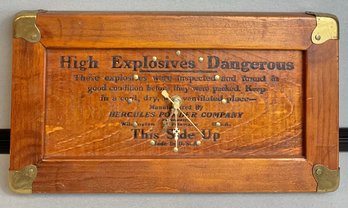 Hercules Powder Company - High Explosives Crate Clock
