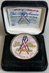 2001 Colorized American Silver Eagle - 9/11 God Bless America