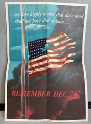 Original WW2 Remember Dec. 7th Poster