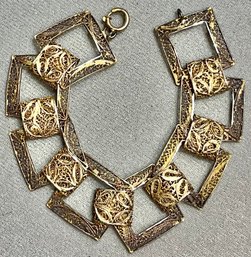 Pierced Sterling W/ Gold Vermeil Bracelet