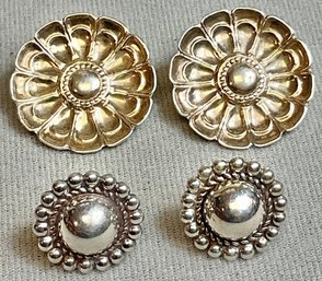 Two Pairs Sterling Non Pierced Earrings