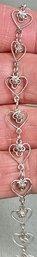 Sterling Filigree Heart Bracelet