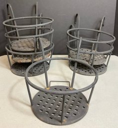 6pc Black Metal Plant Holders - Over Rail