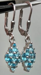 Sterling Blue Topaz Drop Earrings