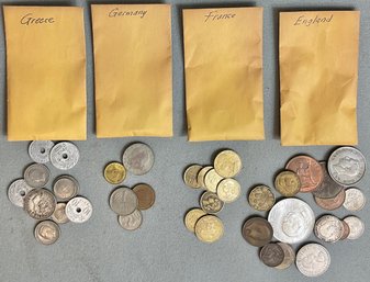 #3 - Foreign Coins - England/ France/ Germany Greece
