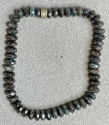 Black/Blue Spinel Stretch Bracelet