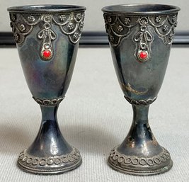 2 Vintage Israel Sterling Kiddush Cups