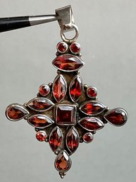 Vintage Sterling Garnet Pendant