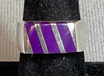 Sterling & Magenta Turquoise Ring