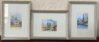 #19 - 3 Small Signed Paris Art Prints