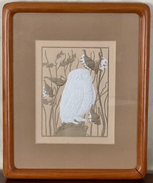 #20 - Hand Made Embossed Lithograph Snow Owl