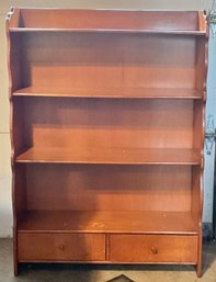 4 Shelf Maple Bookcase W/ Two Drawers