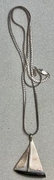Sterling Silver Chain & Sailboat Pendant
