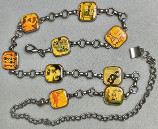 Retro 1950s Theme Womans Chain Link Belt W/ Photo Stations