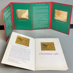 2 - Christmas 1980 24kt Gold Annunciation Stamps
