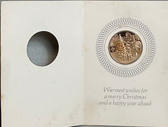 1971 Franklin Mint Holiday Scene Christmas Medal