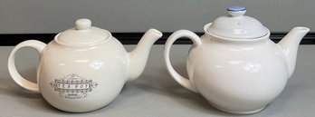 Two Off White Teapots