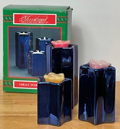 House Of Lloyd 3pc Cobalt Star Votives