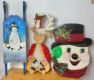3 Wooden Christmas Decorations