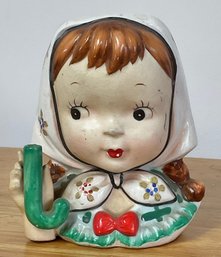Vintage Napco Umbrella Girl Head Vase