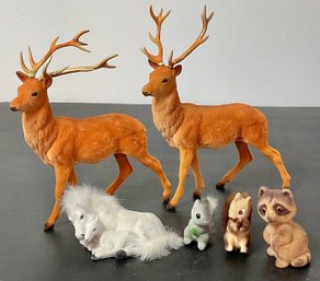 Vintage Flocked/ Felt Animals