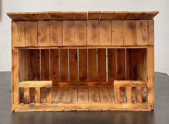 Wood Nativity Creche W/ Light