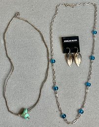 Sterling Necklaces & Leaf Earrings