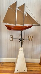 Cool Sailboat Weathervane W/ Copper Sails