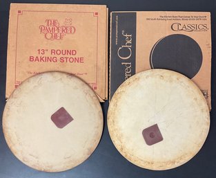 2 Pampered Chef 13in Baking Stones