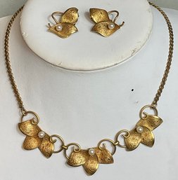 Vintage Forstner 12k Gold Filled Necklace & Earrings