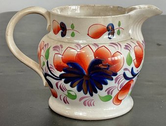 Antique Gaudy Welsh Pottery Jug