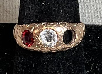 Antique Mens 9k Gold Ring - Missing Stone