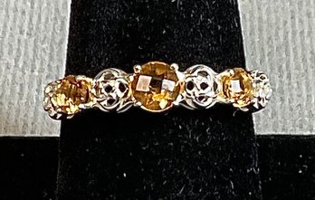 Sterling & Citrine Celtic Knot Ring