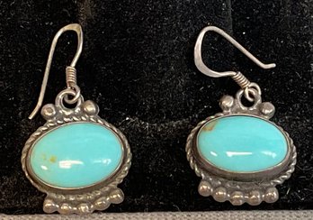 Native American Sterling & Turquoise Earrings - 5 Star